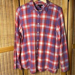 J. Crew Red and Blue Plaid Casual Shirt